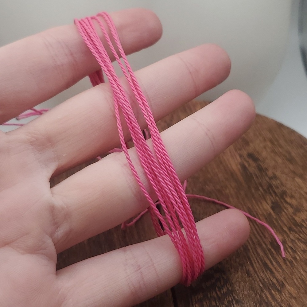 Simplistic barbie core twine bracelet B0213